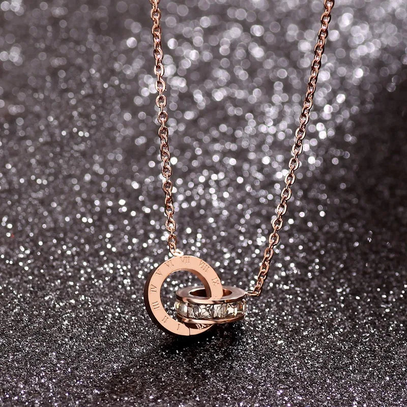 Square Charm Roman Necklace