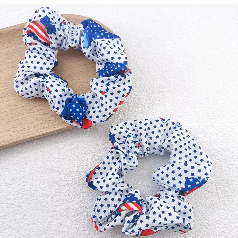 Patriotic USA Flag Hair Tie Set