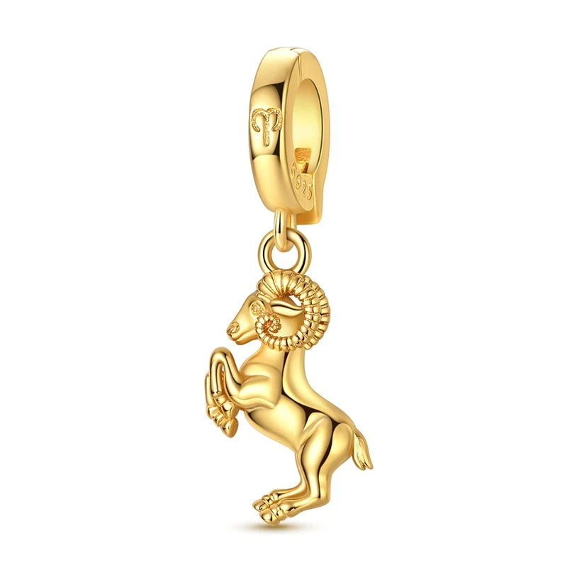 Golden Zodiac Sterling Silver Charm