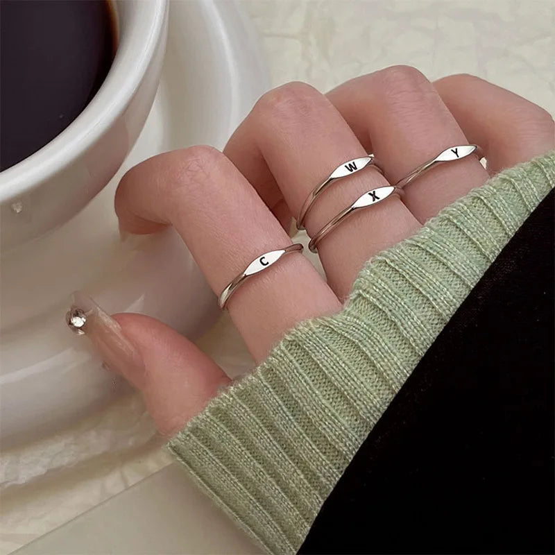 Silver Alphabet Ring