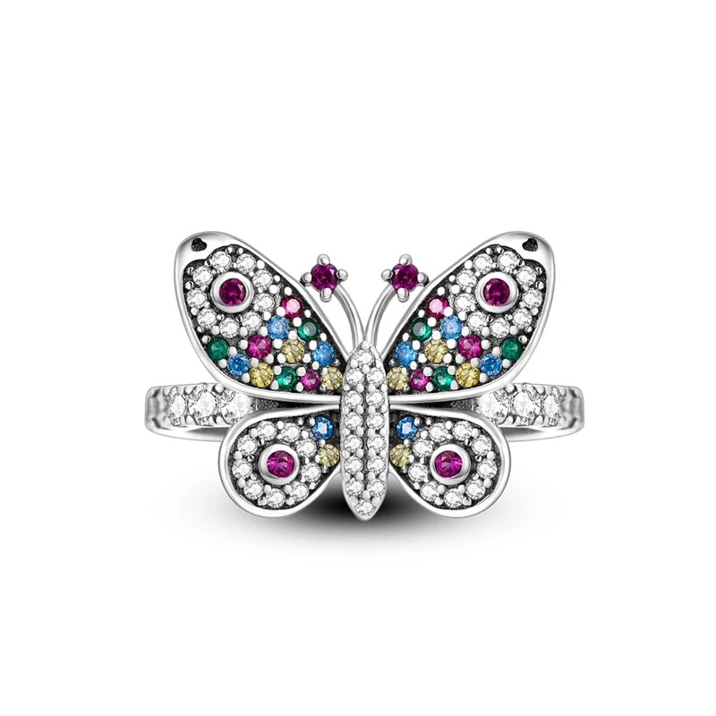925 Sterling Silver Sparkling Butterfly Ring