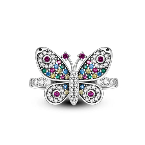 925 Sterling Silver Sparkling Butterfly Ring