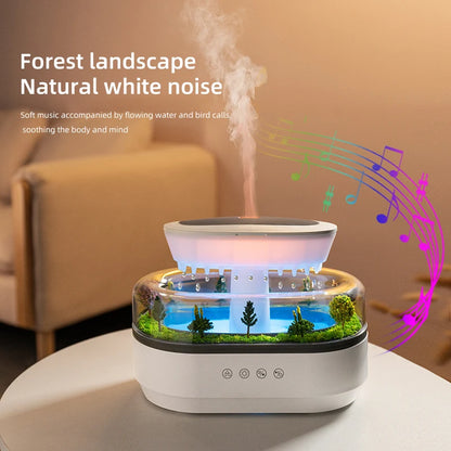 Raindrop Aroma Humidifier & Essential Oil Diffuser – Colorful Light & White Noise