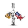 Women’s 925 Silver USA Charm Bead