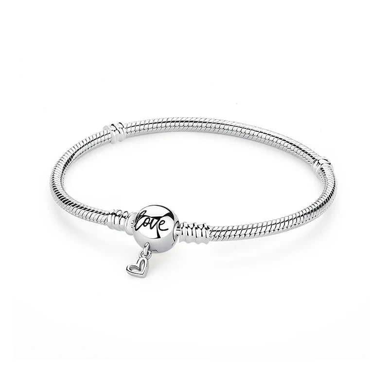 Sterling Love Clip Bracelet
