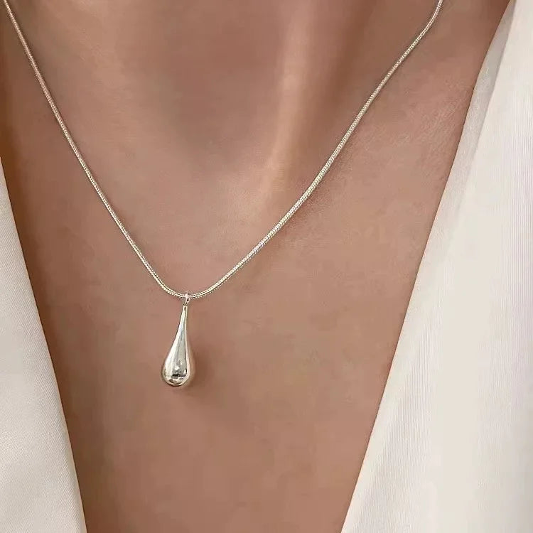 925 Sterling Silver Waterdrop Pendant Necklace