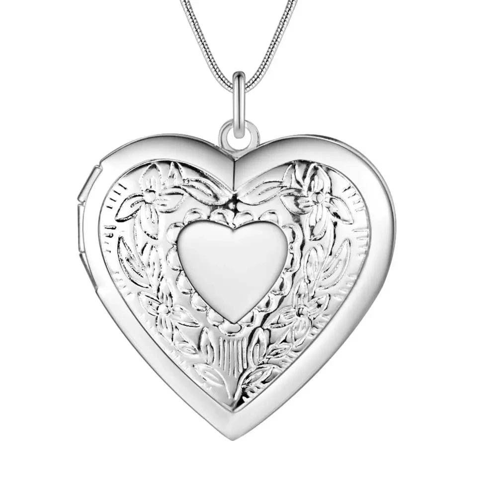 925 Sterling Silver Memory Locket Necklace