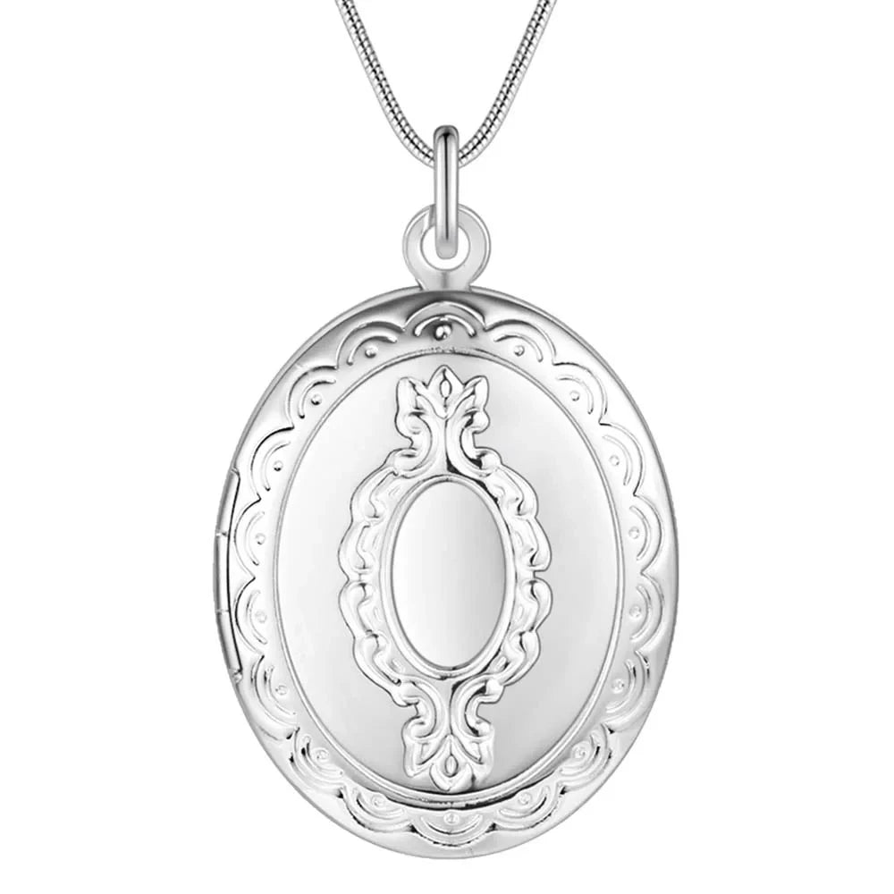 925 Sterling Silver Memory Locket Necklace