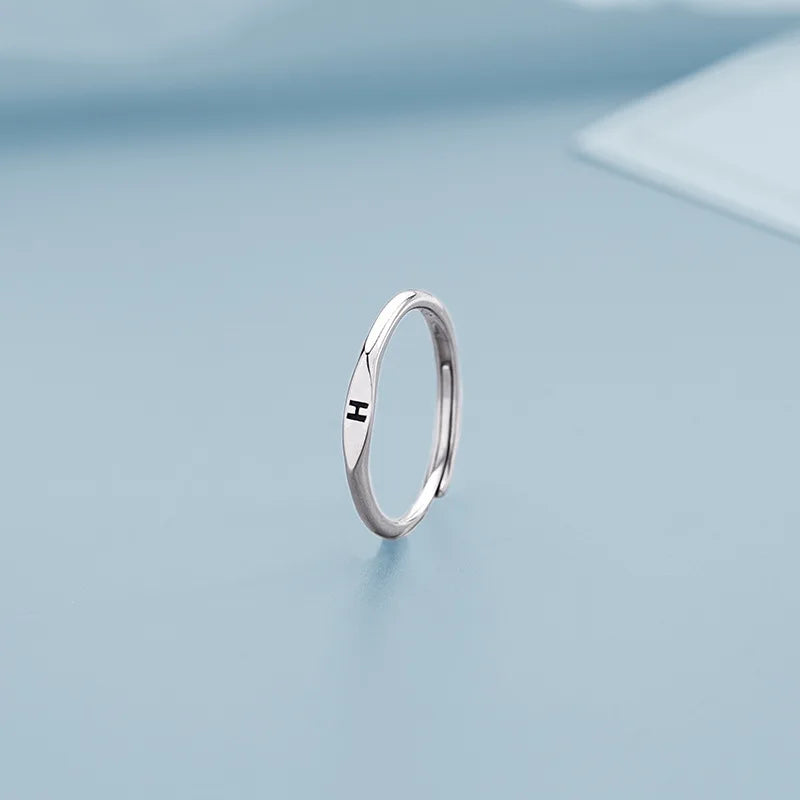 Silver Alphabet Ring