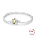 925 Sterling Silver Gold Star Charm Bracelet for Women