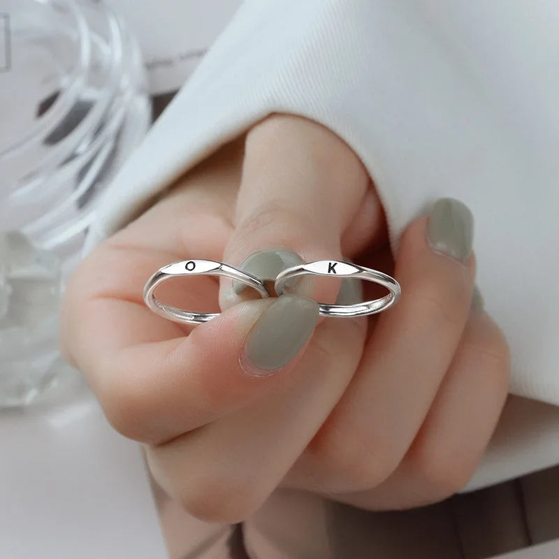 Silver Alphabet Ring