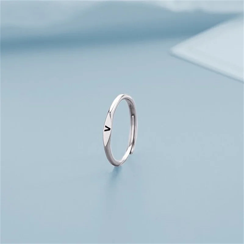 Silver Alphabet Ring