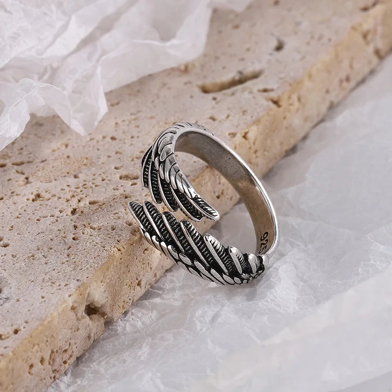 Vintage Feather Charm Ring