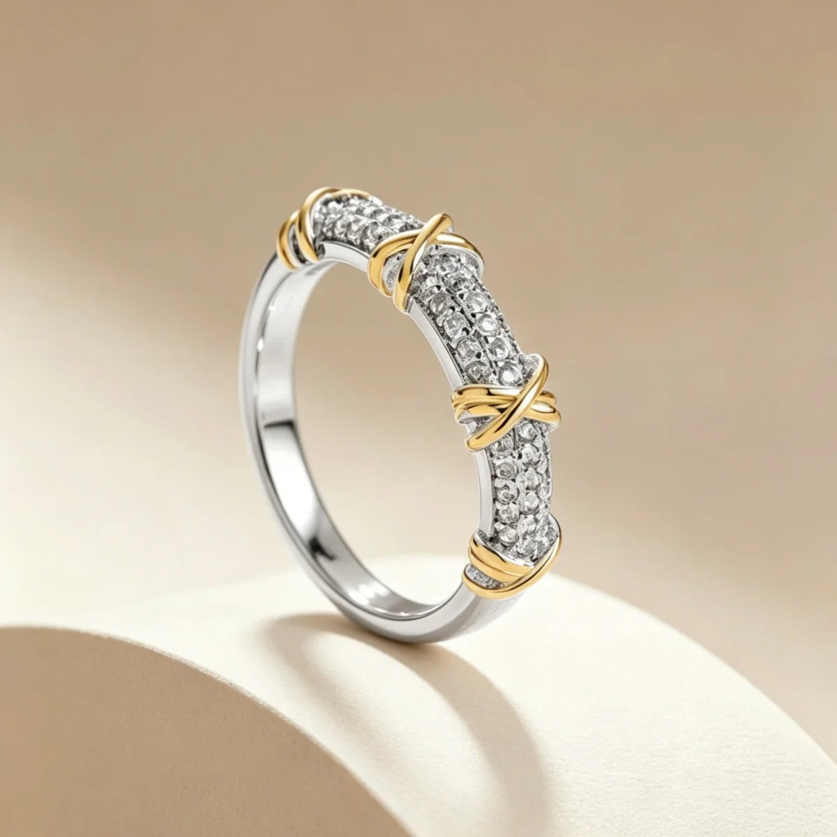 Zirconia Interlaced Ring