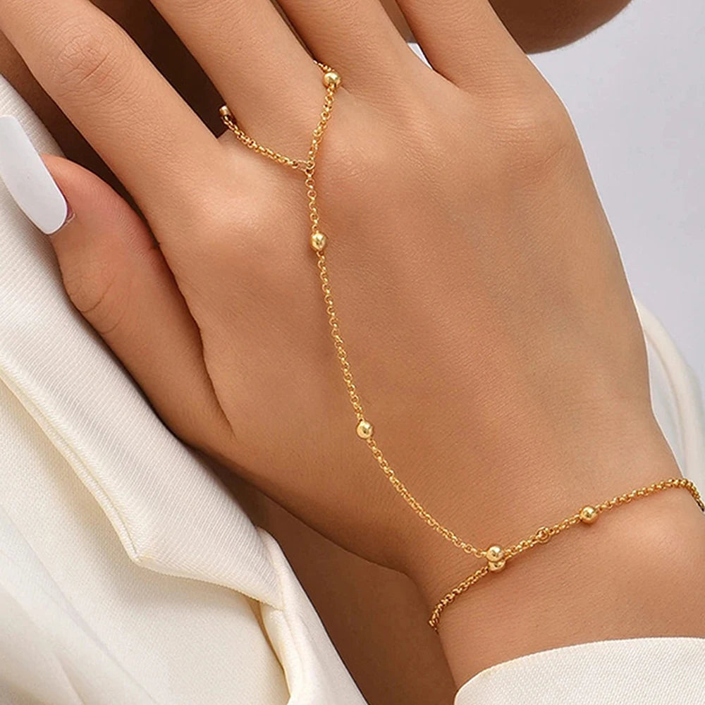 Minimalist Beaded Hand Chain