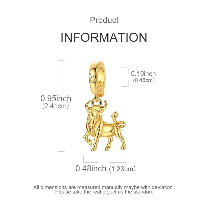 Golden Zodiac Sterling Silver Charm