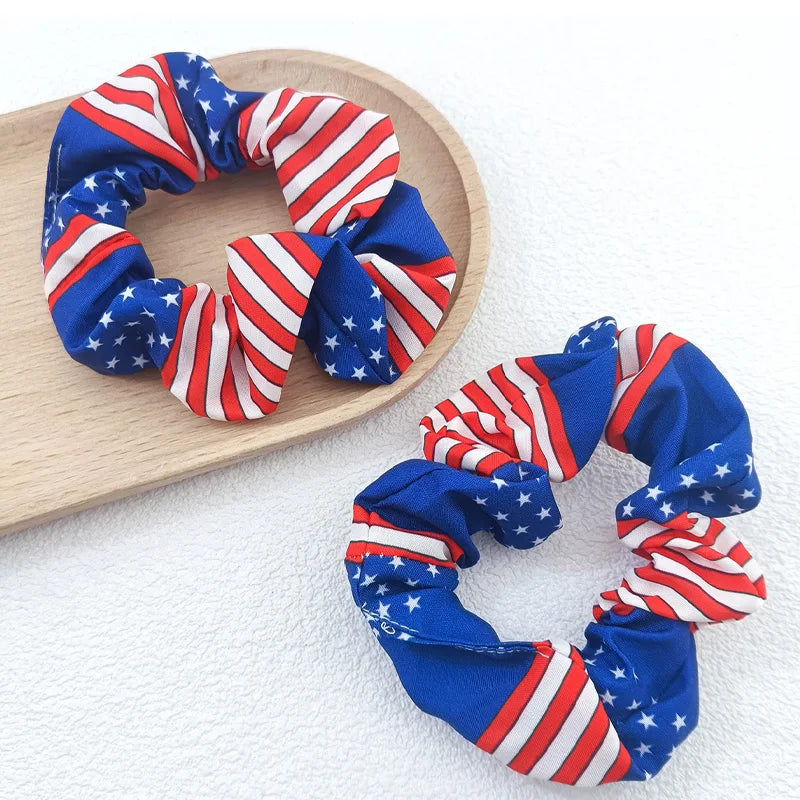 Patriotic USA Flag Hair Tie Set