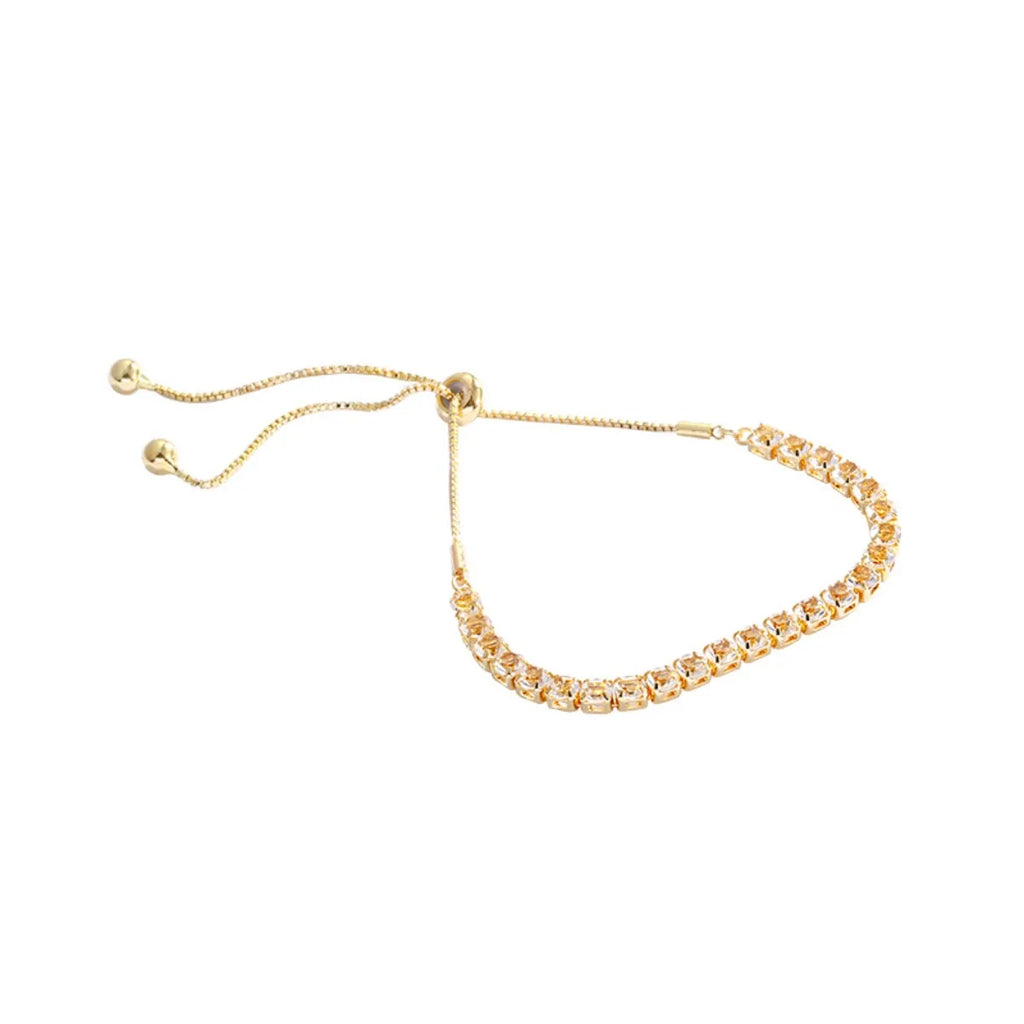Adjustable Zircon Stainless Steel Bangle