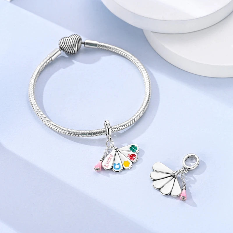 925 Sterling Silver Lucky Fan Charm