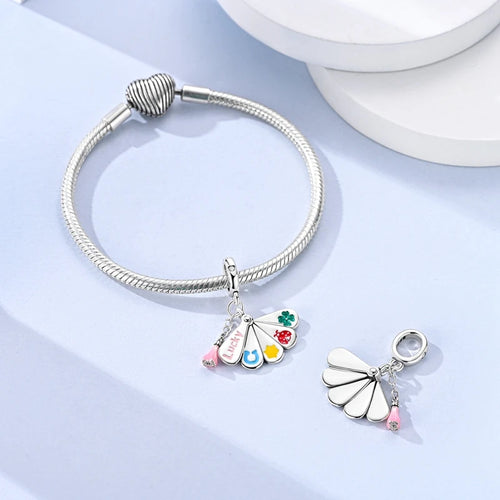 925 Sterling Silver Lucky Fan Charm