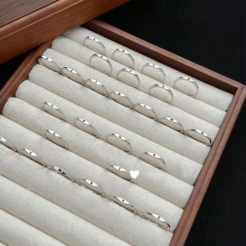Silver Alphabet Ring