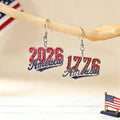 Patriotic American Flag Dangle Earrings