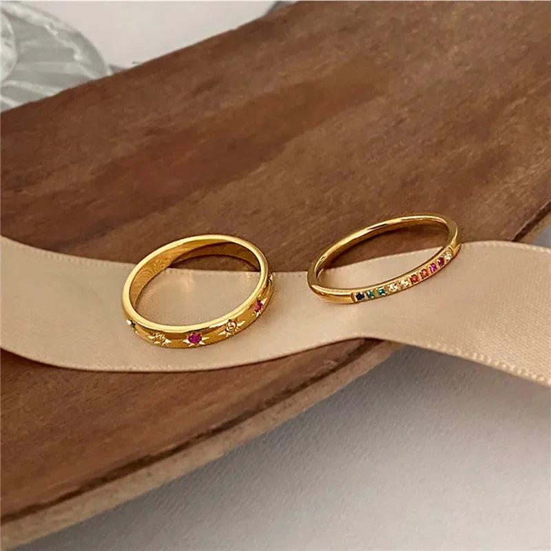 Aurora Star Ring Set