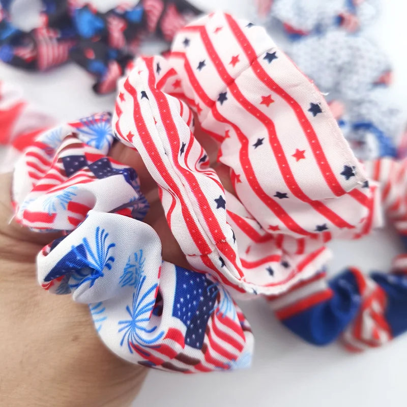 Patriotic USA Flag Hair Tie Set