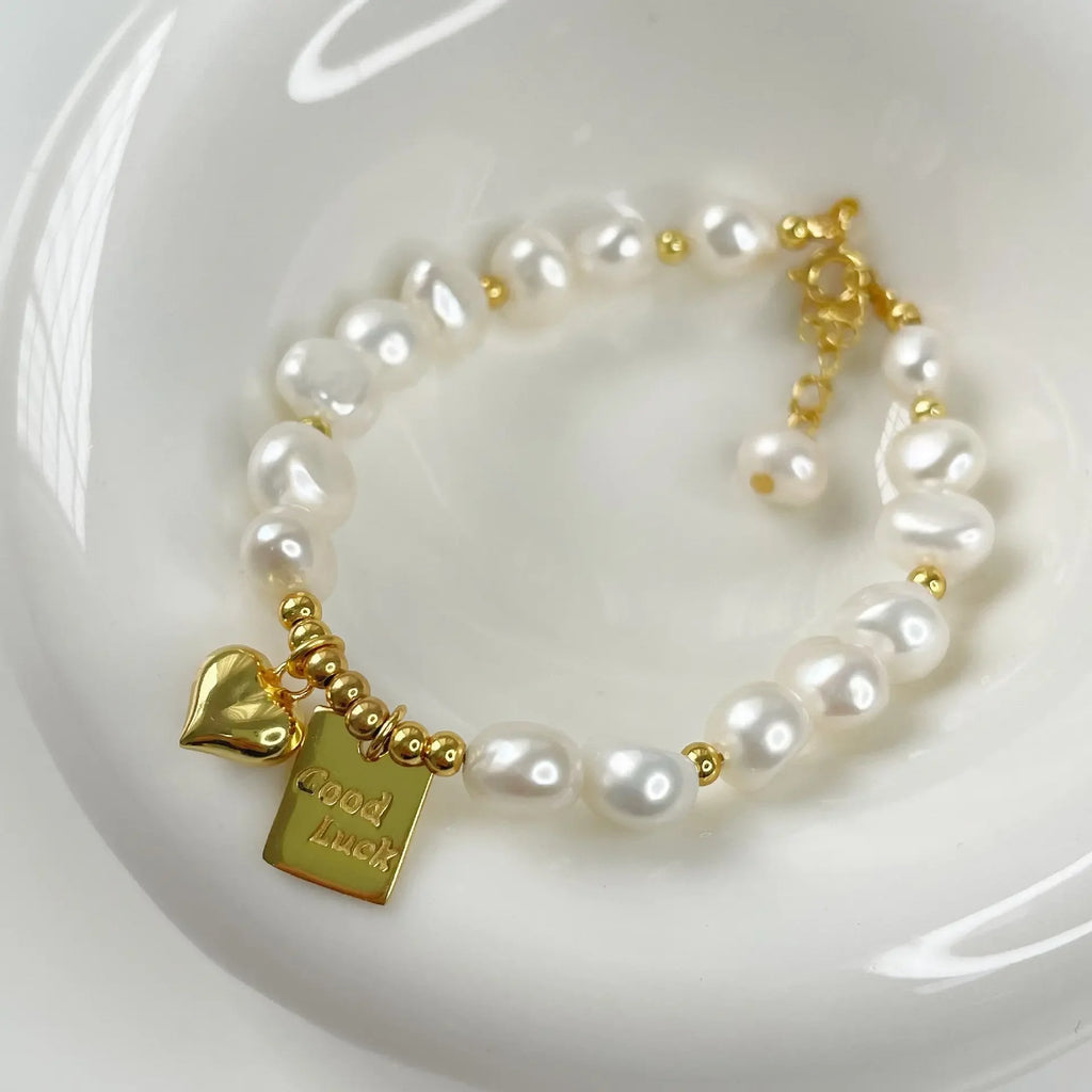 Luna Pearl Love Bracelet