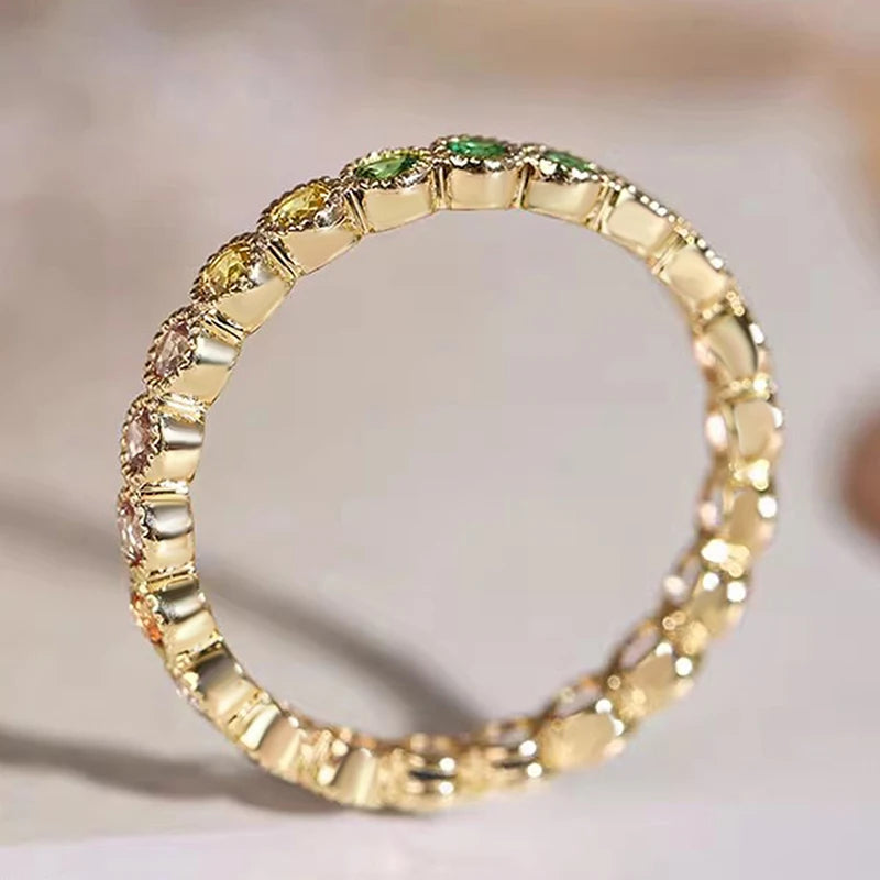 Rainbow Luxe Promise Ring