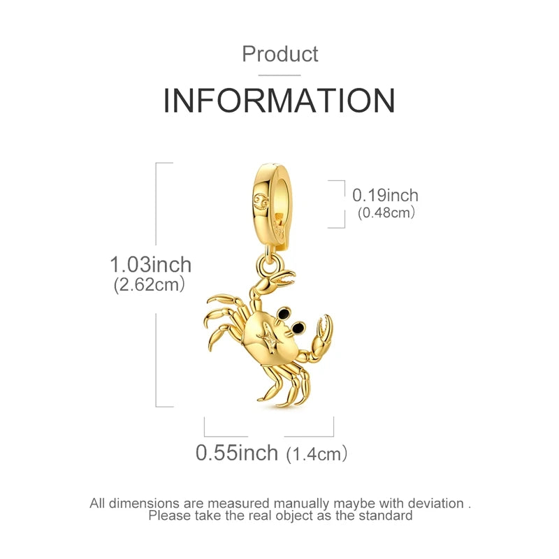 Golden Zodiac Sterling Silver Charm