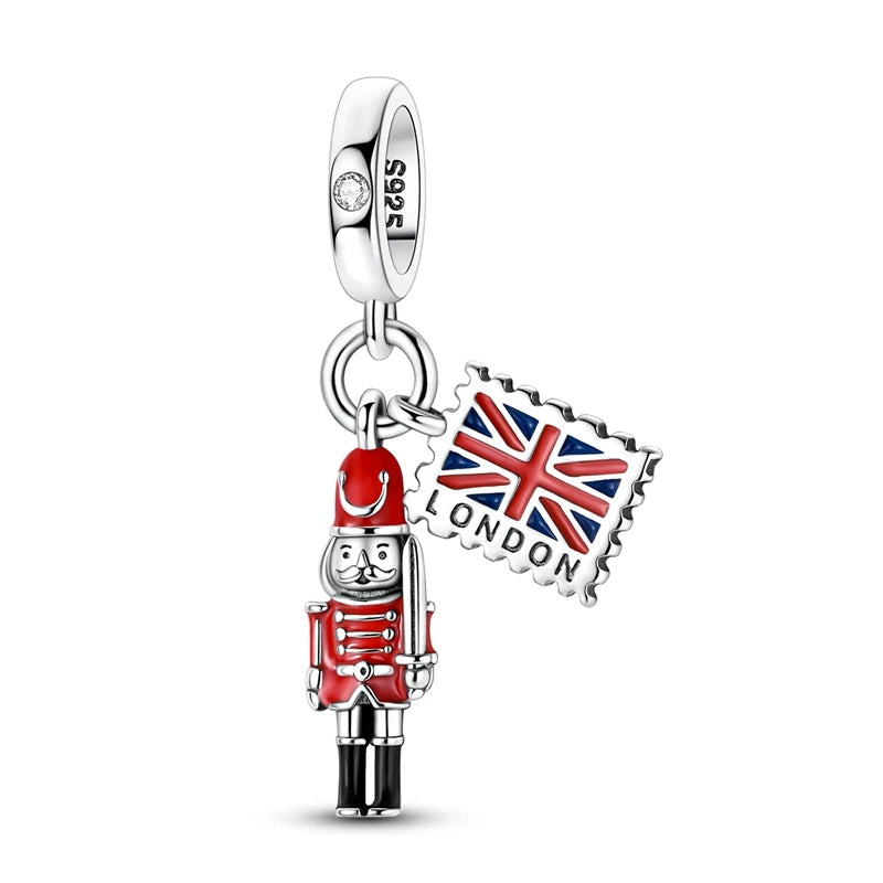 925 Sterling Silver Eiffel Tower Dangle Charm Bead
