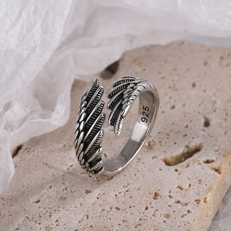 Vintage Feather Charm Ring
