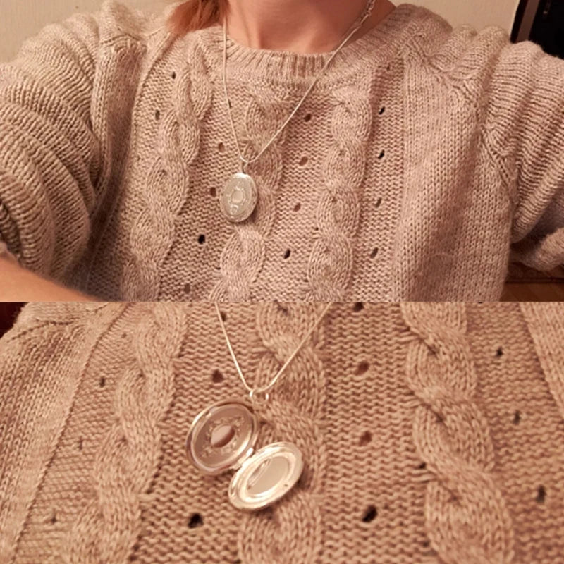925 Sterling Silver Memory Locket Necklace