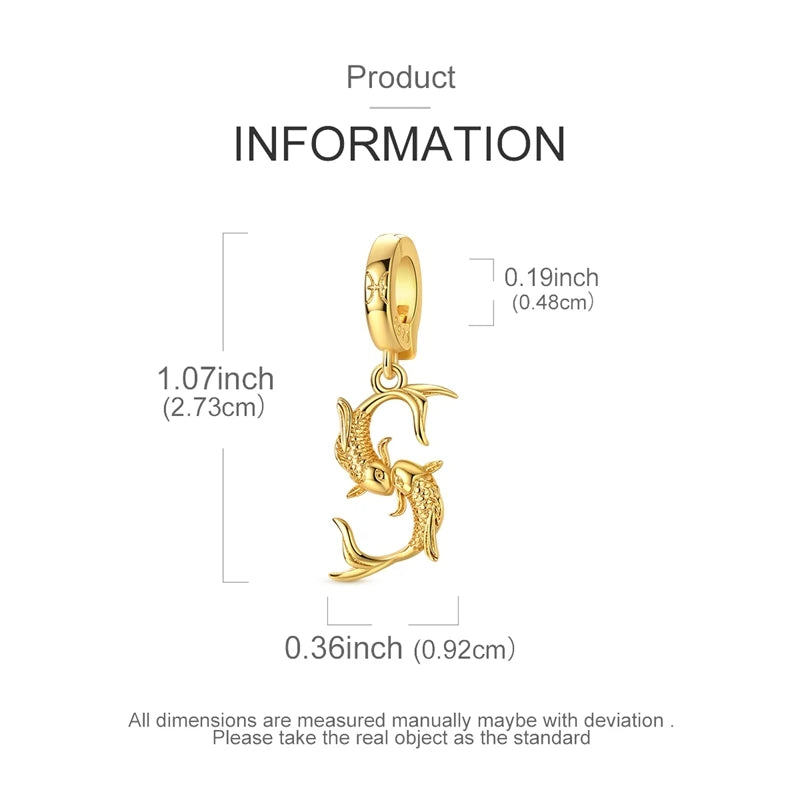 Golden Zodiac Sterling Silver Charm