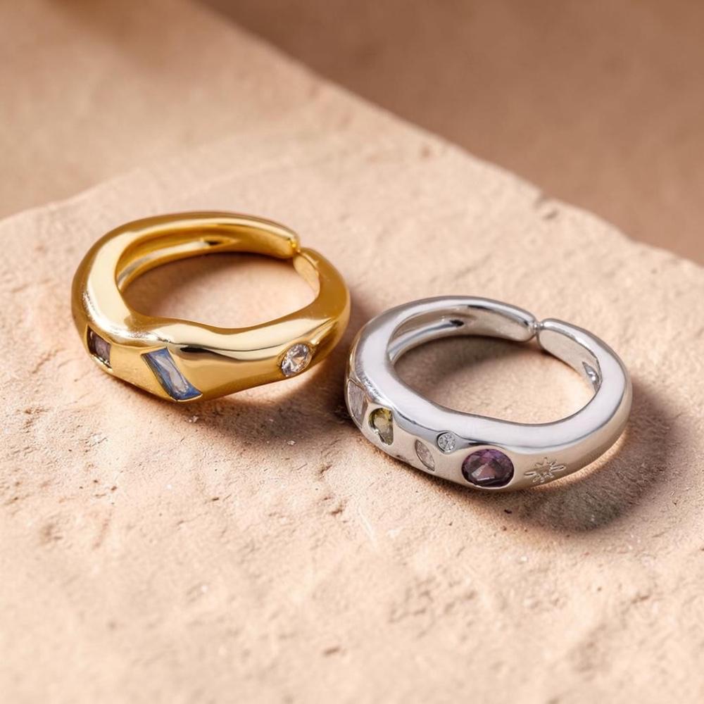 Tricolor Luxe Square Ring