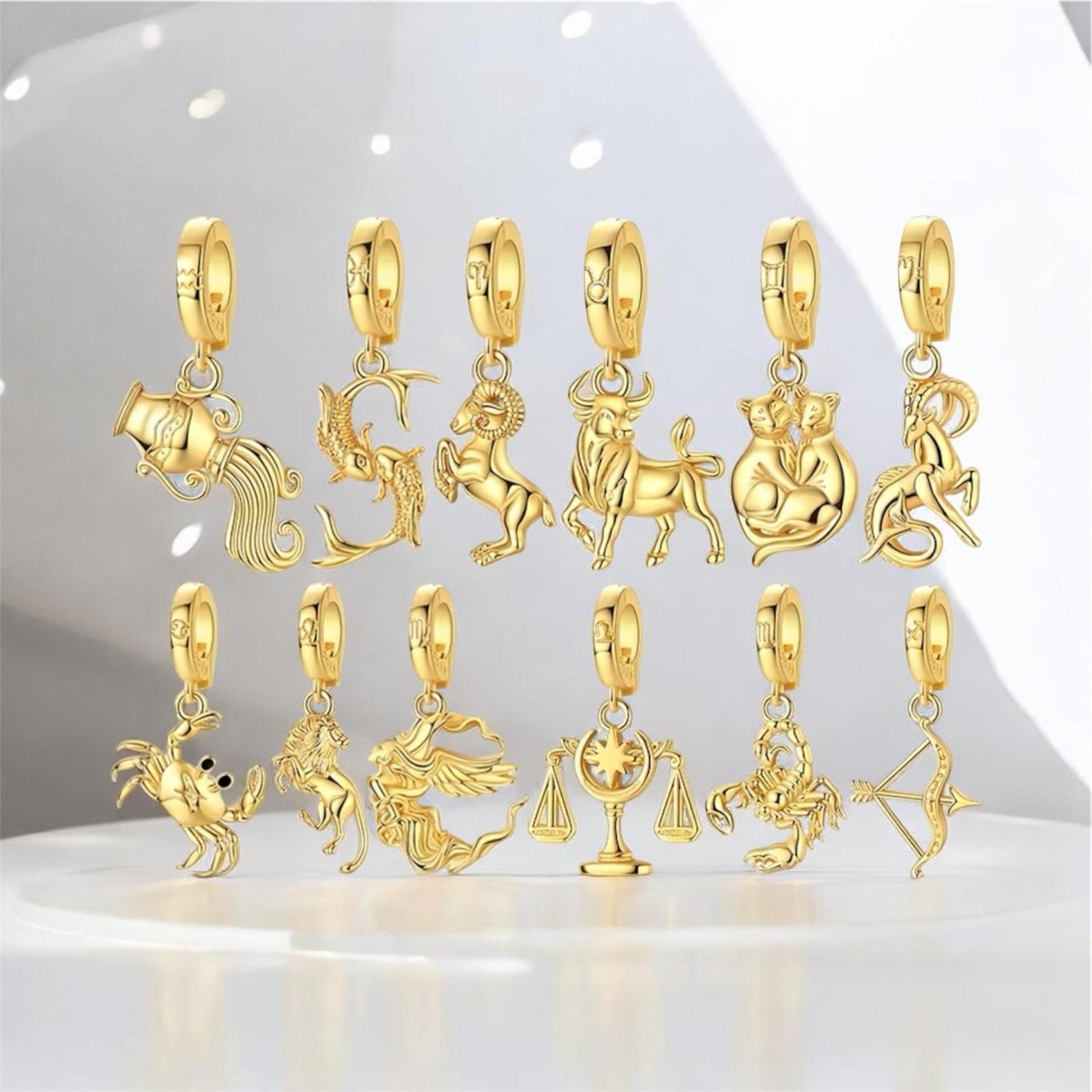 Golden Zodiac Sterling Silver Charm