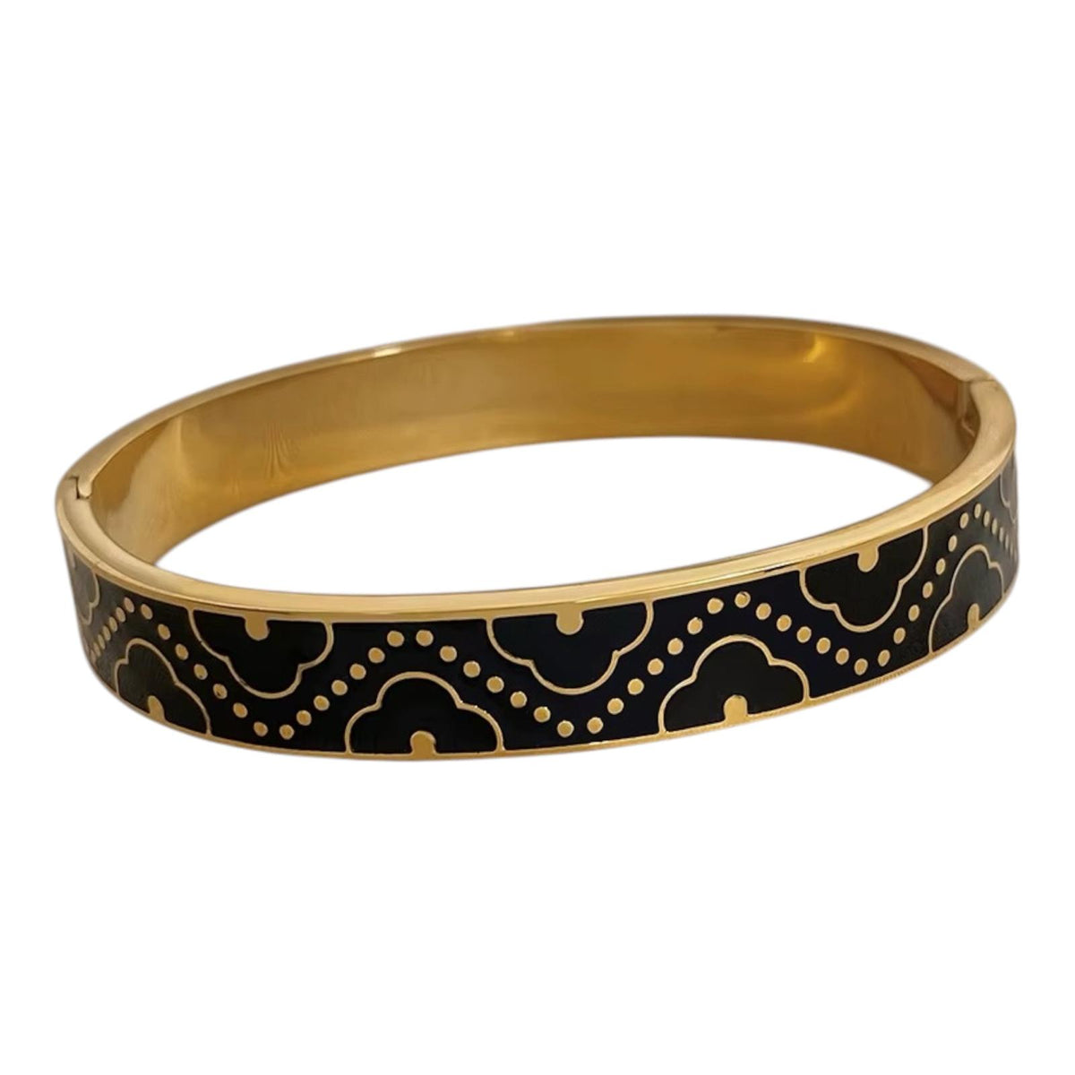 Cloud Enamel Gold Bangle
