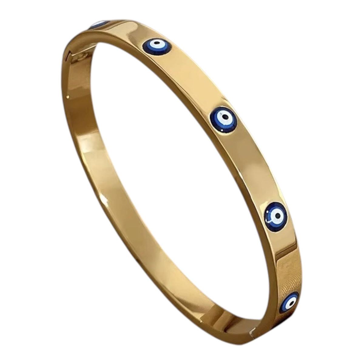 Turkish Evil Eye Gold Cuff Bracelet