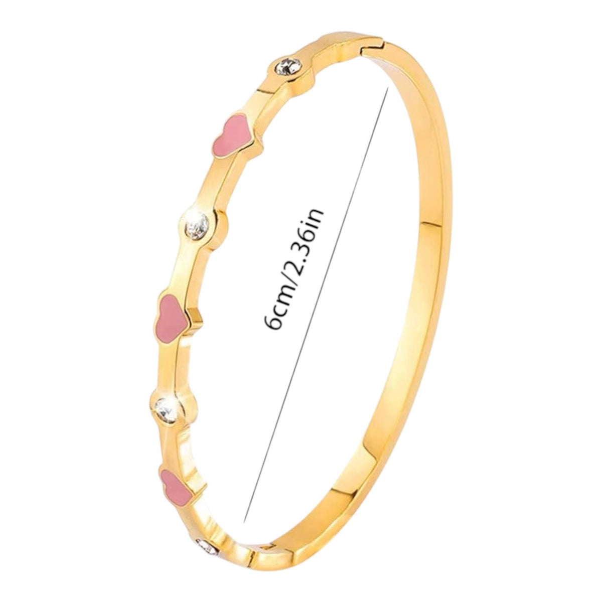 Pink Crystal Gold Bangles