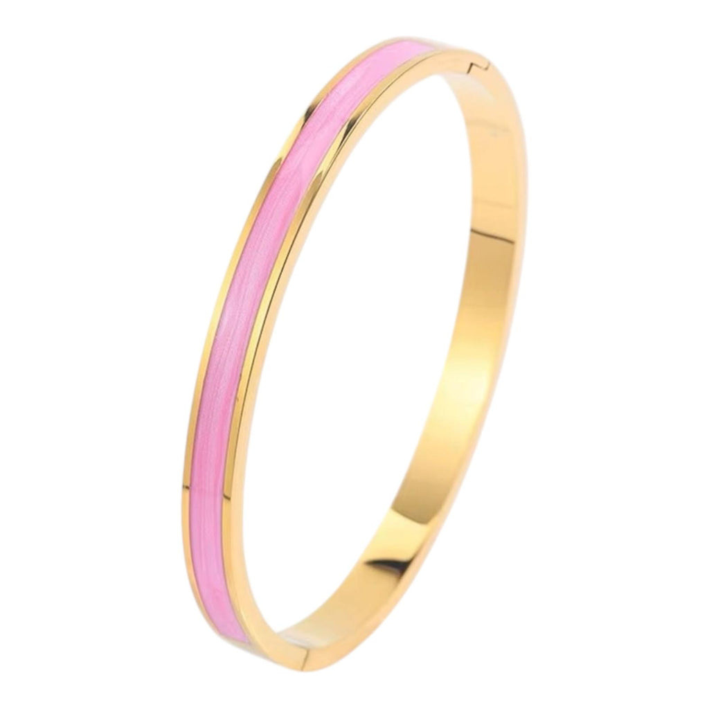 Pink Crystal Gold Bangles