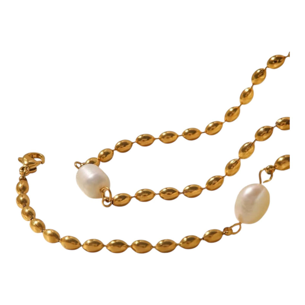 Elegant Pearl Necklace & Bracelet Set