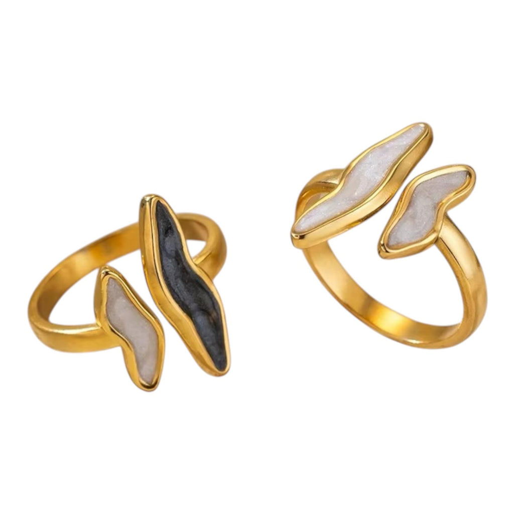 Sculpted Wave Enamel Ring