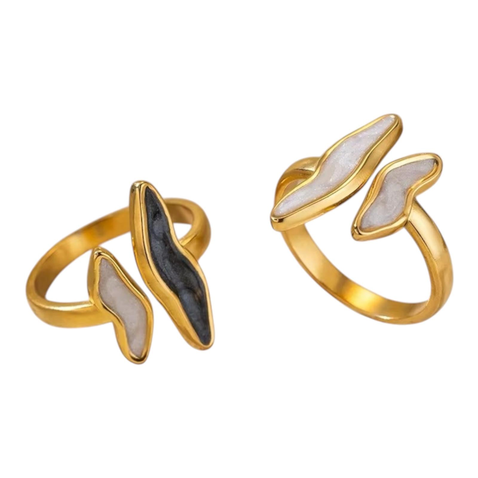 Sculpted Wave Enamel Ring