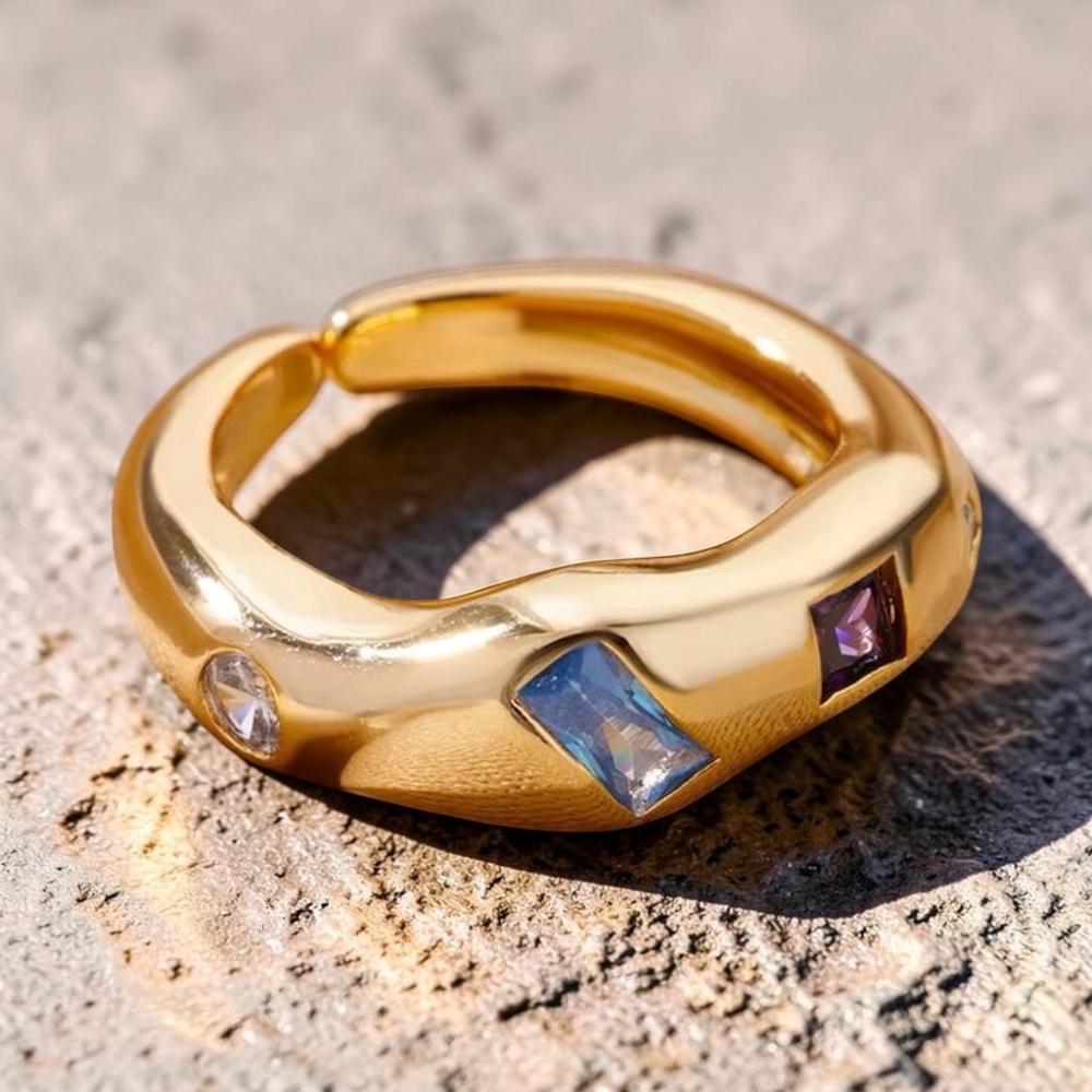 Tricolor Luxe Square Ring