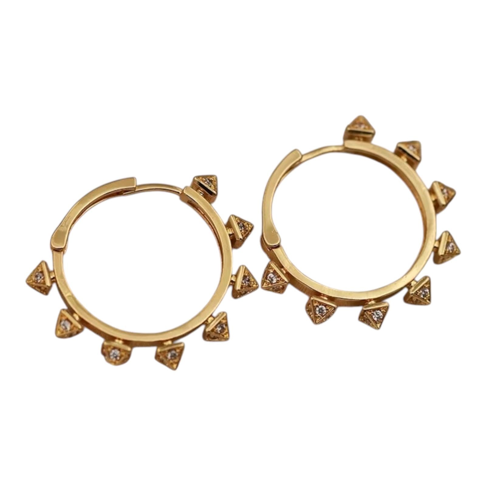Geometric Crystal Stud Earrings