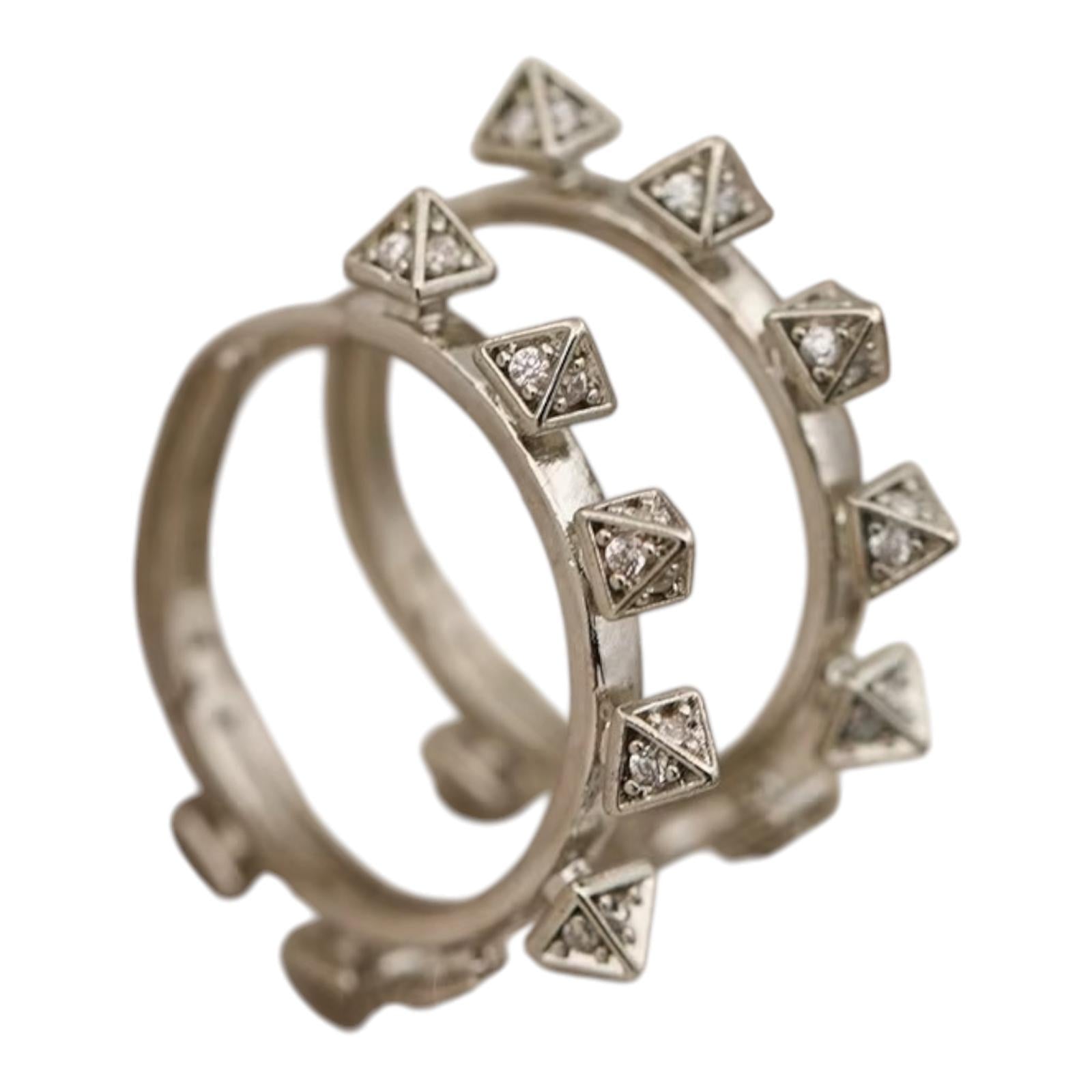 Geometric Crystal Stud Earrings