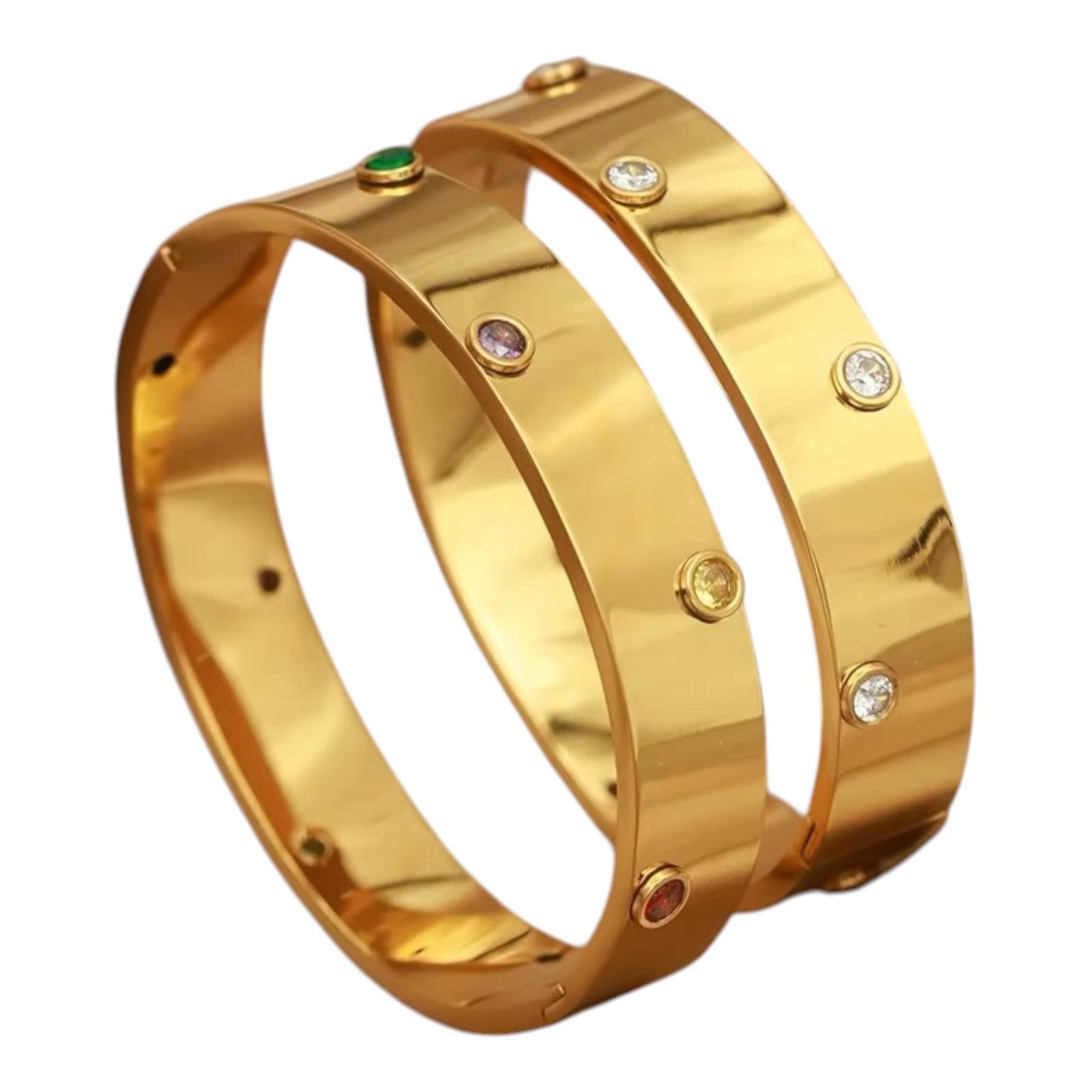 Lumière Crystal Gold Bangle
