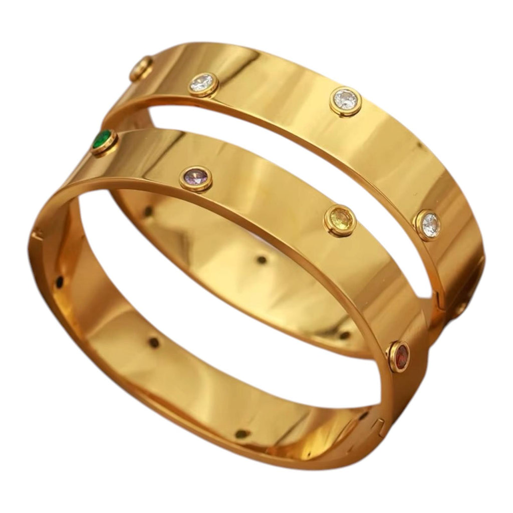 Lumière Crystal Gold Bangle