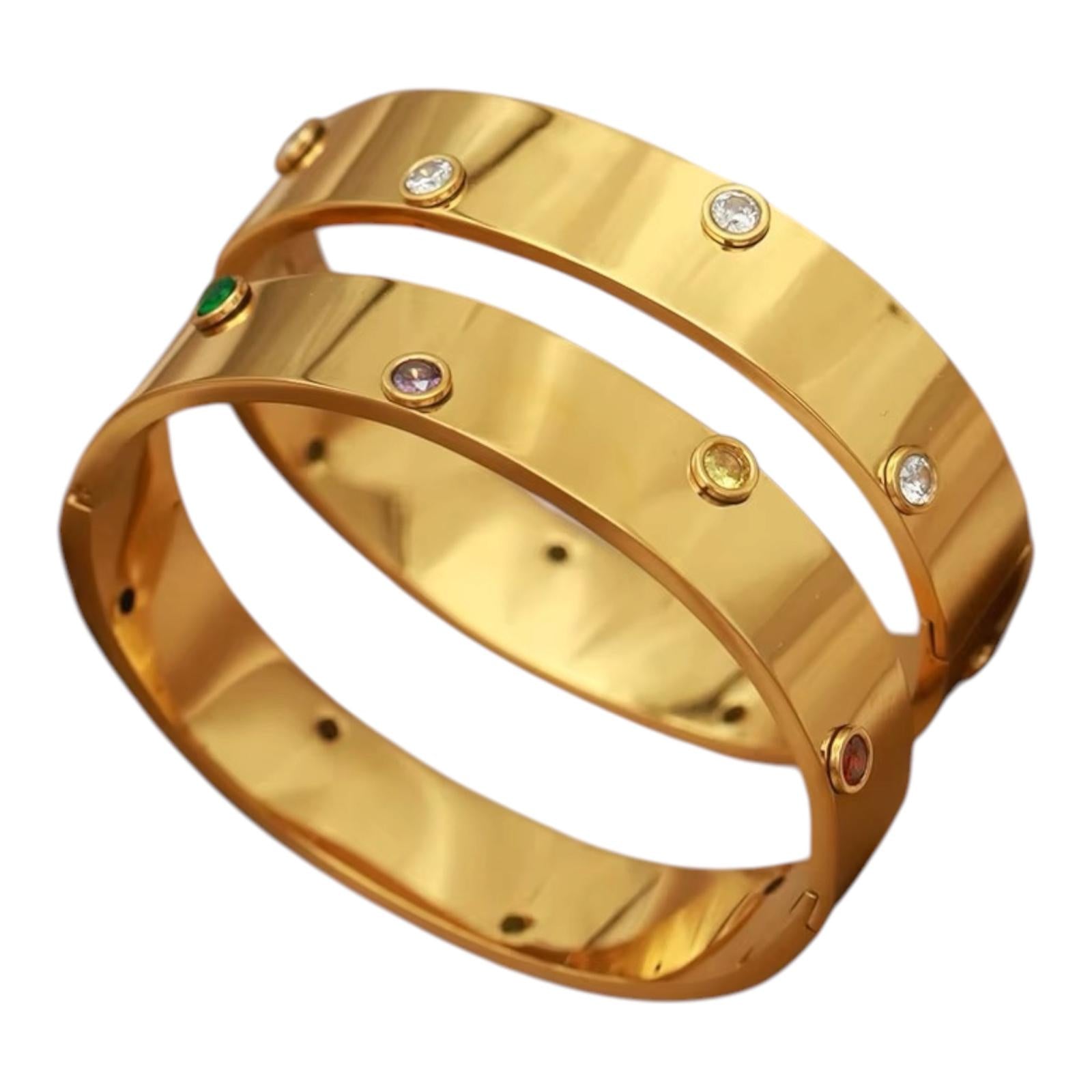 Lumière Crystal Gold Bangle